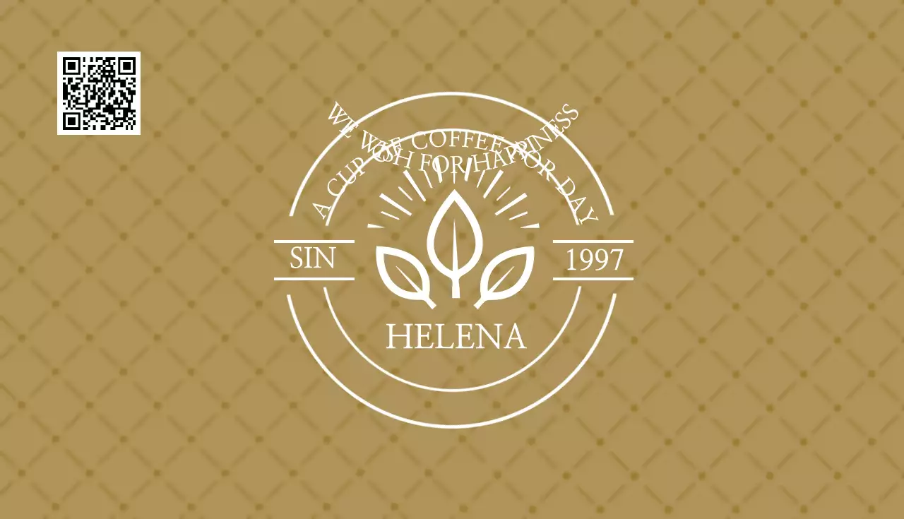 ベージュ シンプル カフェ メニュー 名刺