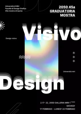 Immagine olografica con sfondo nero Mostra di laurea