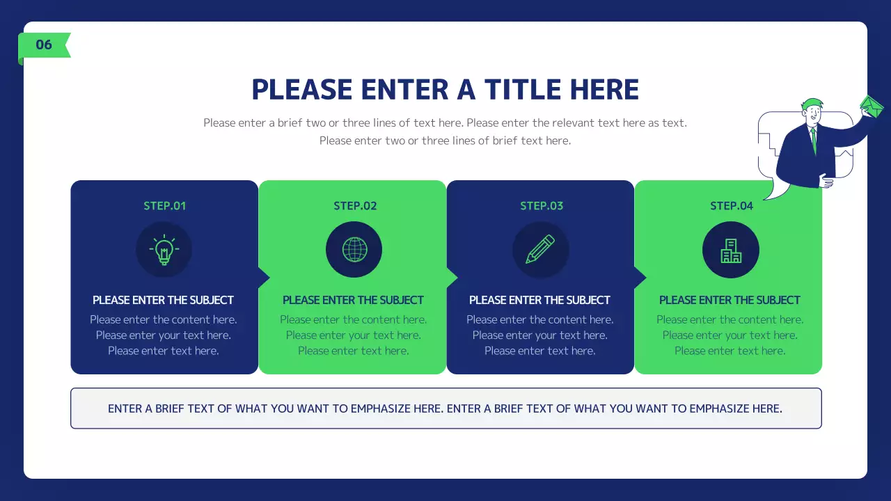 A clean, navy business illustrated report