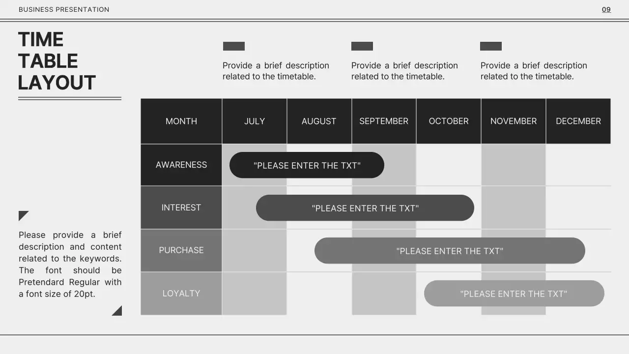 Monotone gray and black for a simple business presentation