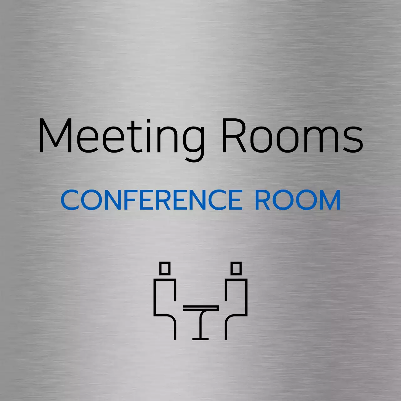 Company place names and floor directions with simple black and blue icons