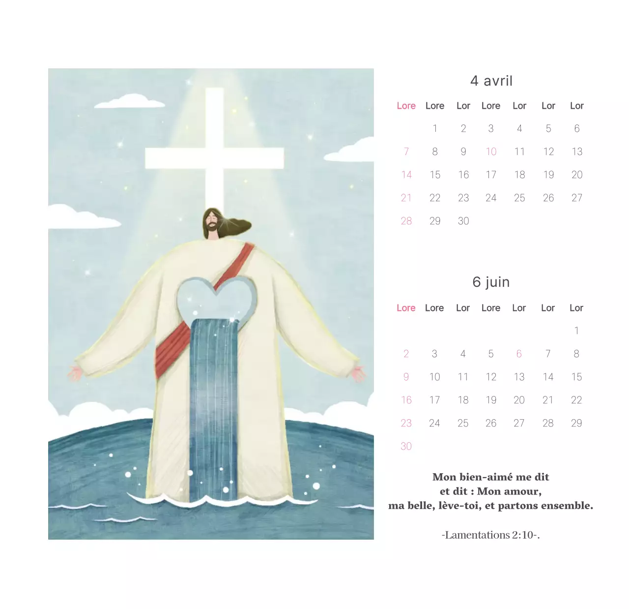  Illustration de l'église Calendrier de bureau de l'église