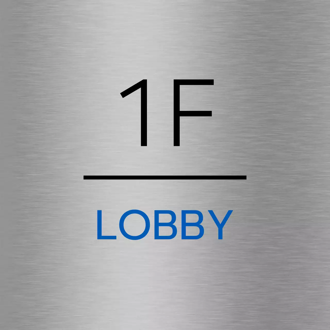 Company place names and floor directions with simple black and blue icons