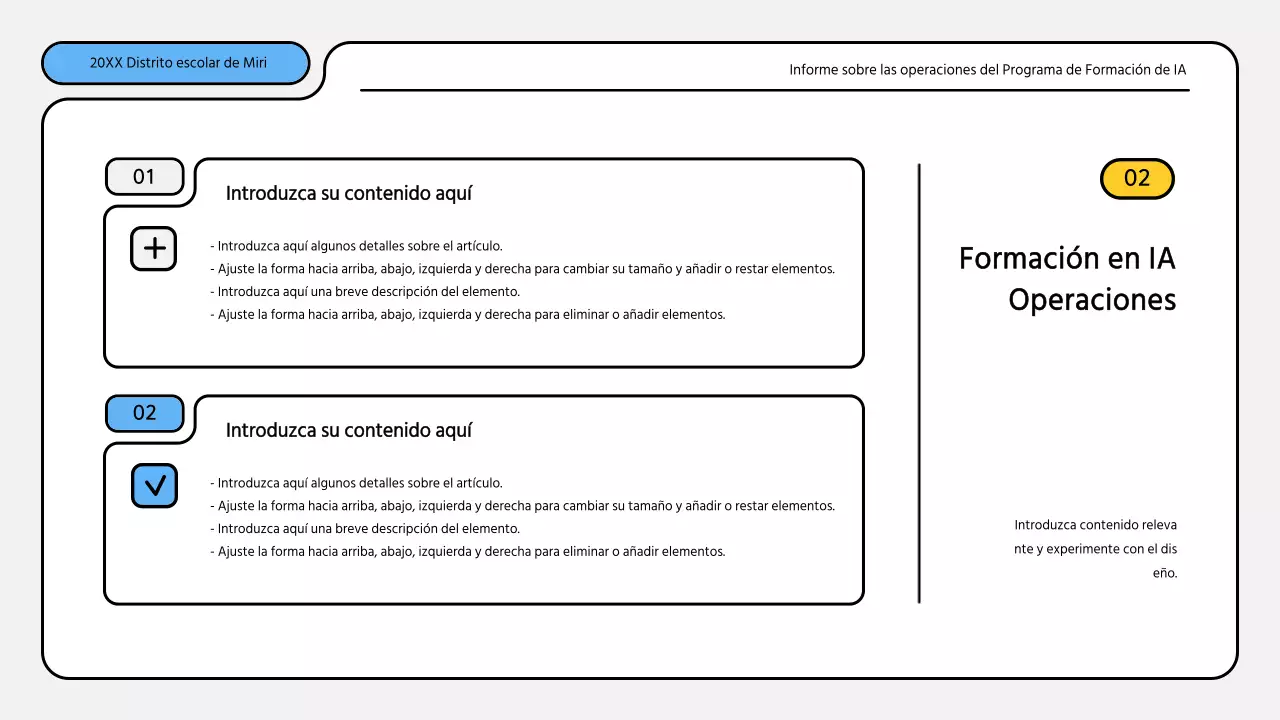 Kit de presentación de informes de formación en azul y amarillo