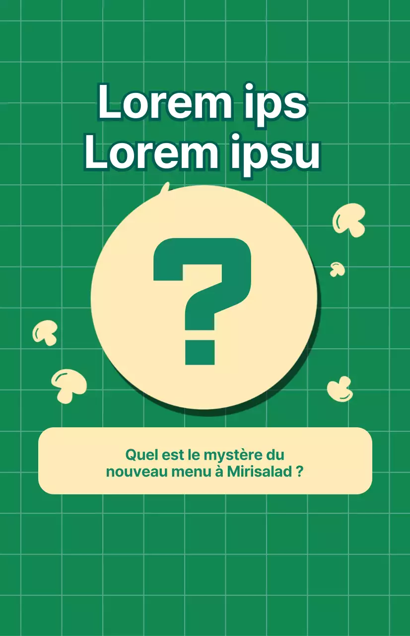 Promouvoir un nouveau menu de salades sur fond de damier vert