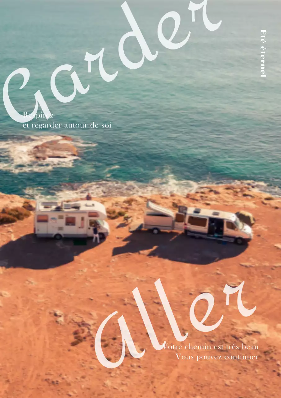 Intérieur d'inspiration touristique avec camping-car sur fond de plage