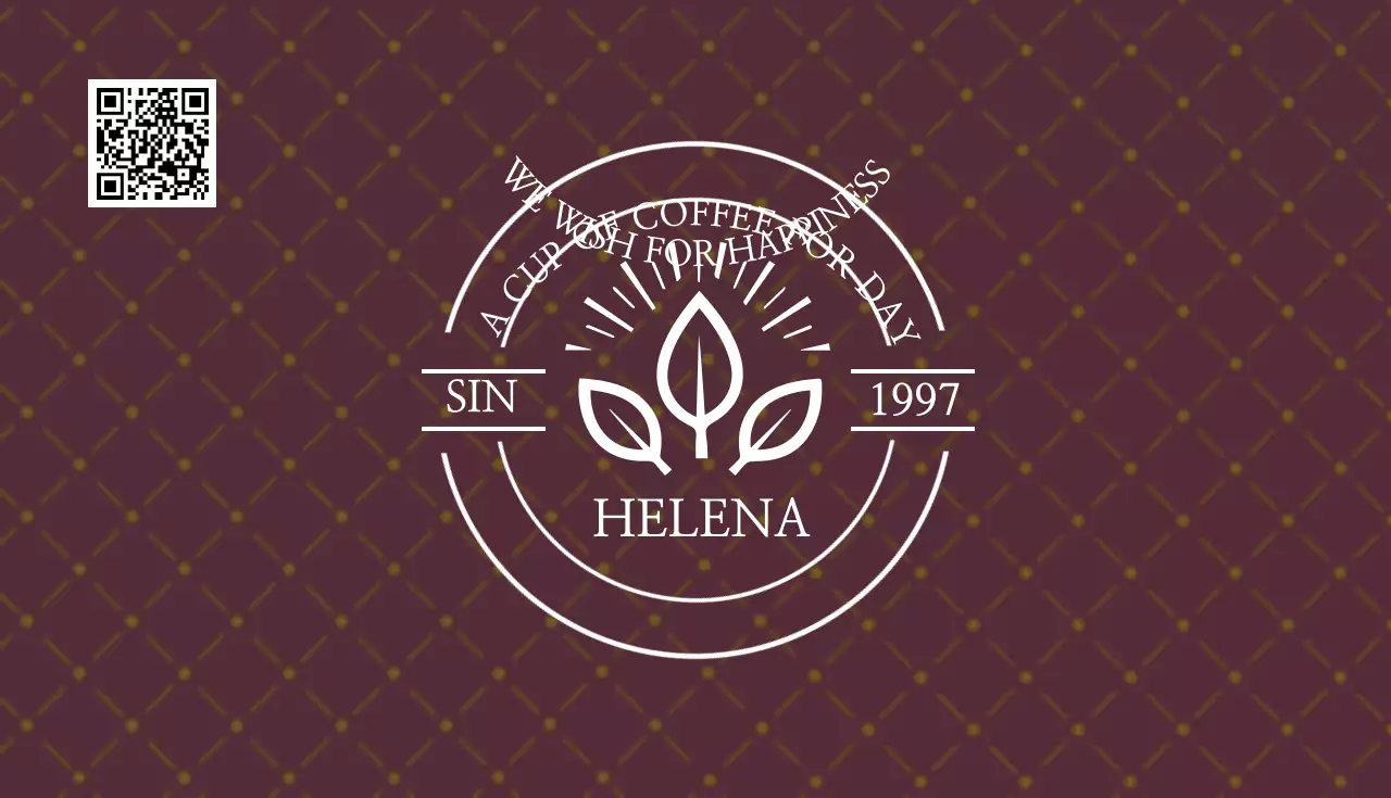 茶色 シンプル カフェ 名刺