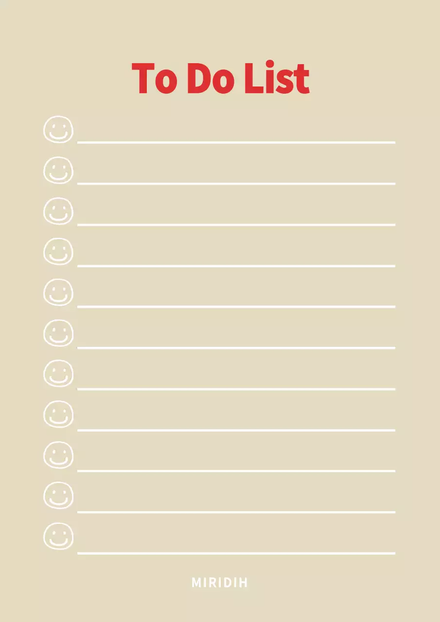 ベージュ シンプル リスト メモ ポスター