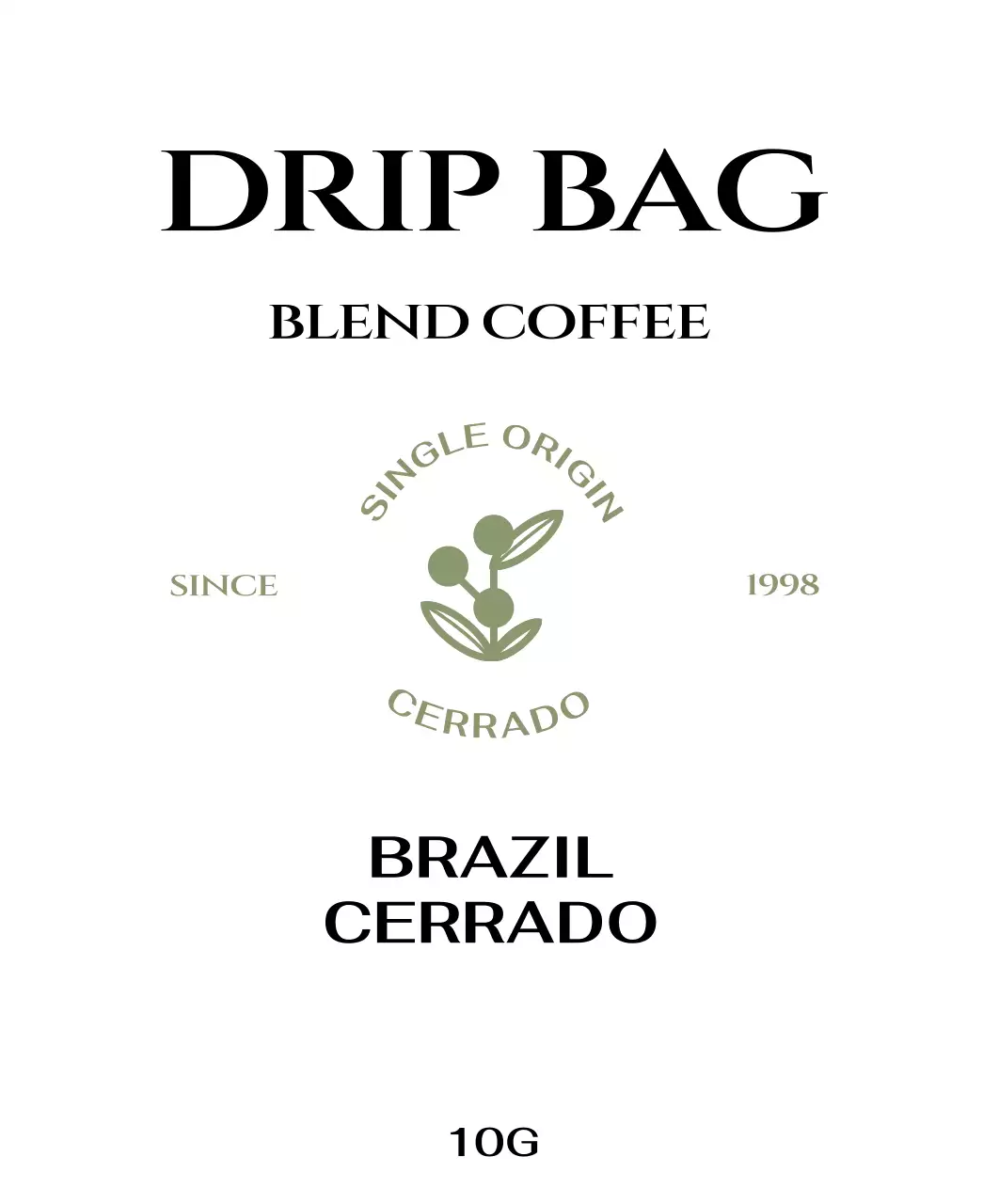 Kantong dengan logo kopi berwarna krem