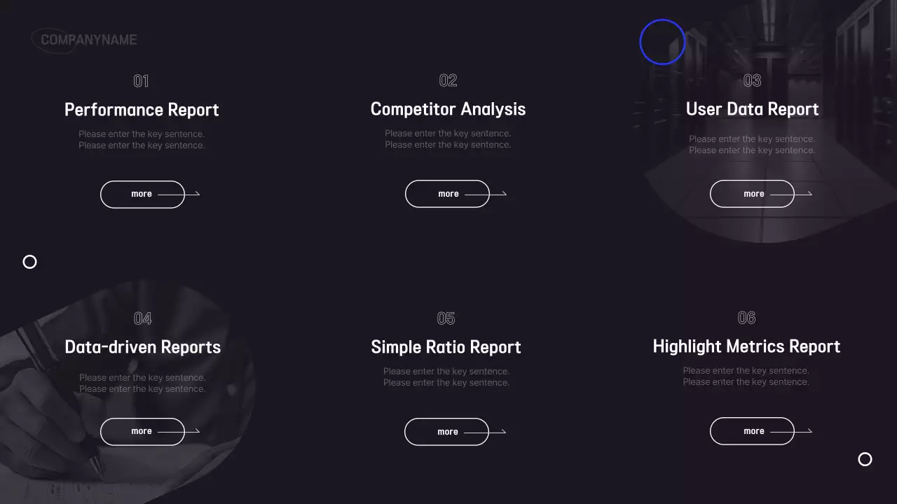 Simple black and blue business infographic report