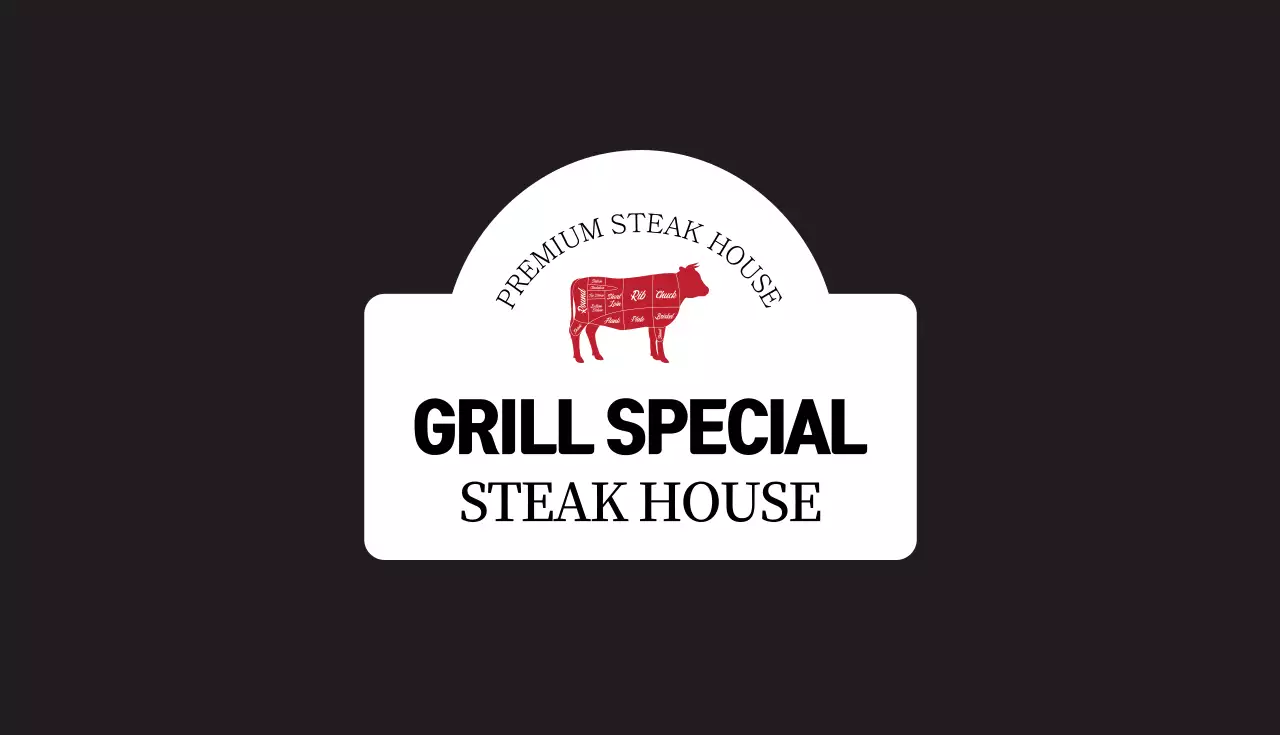 赤 シンプル レストラン 名刺