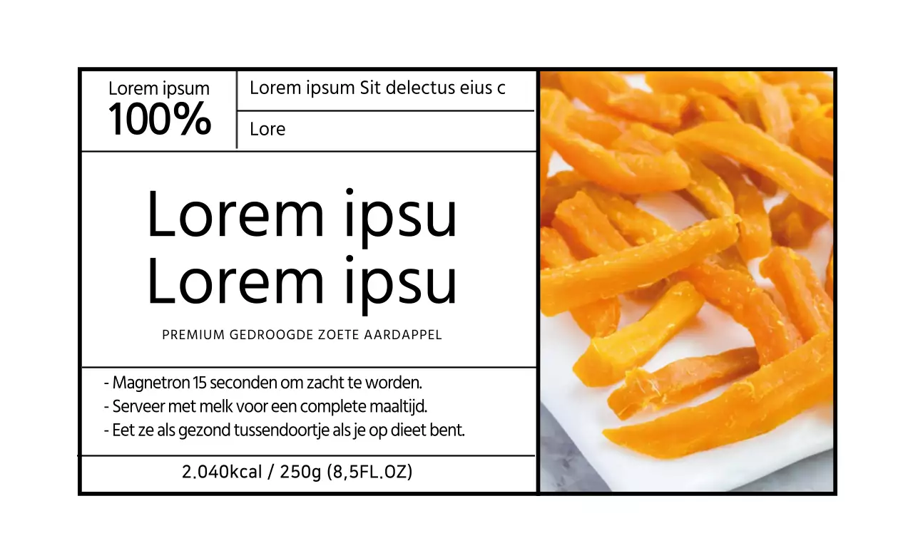 witte foto simple food zoete aardappel marmelade label