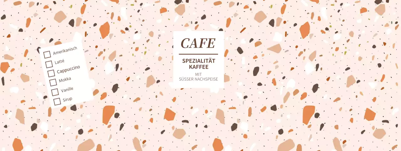 Pappbecher mit bunten Formen Muster Cafe Getränk Menü Display