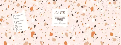 Pappbecher mit bunten Formen Muster Cafe Getränk Menü Display