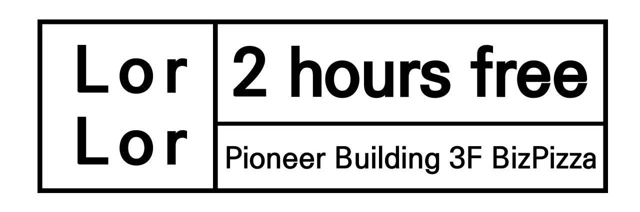 Simple black squares and lettering for parking confirmation