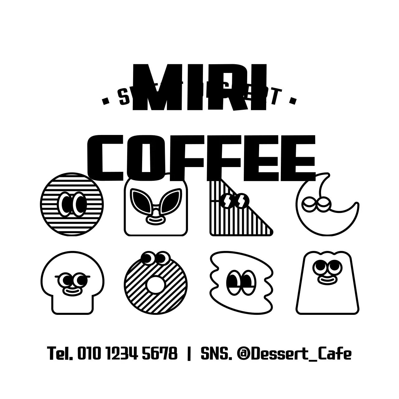 Cute desserts character combinations style cafe promotion and information