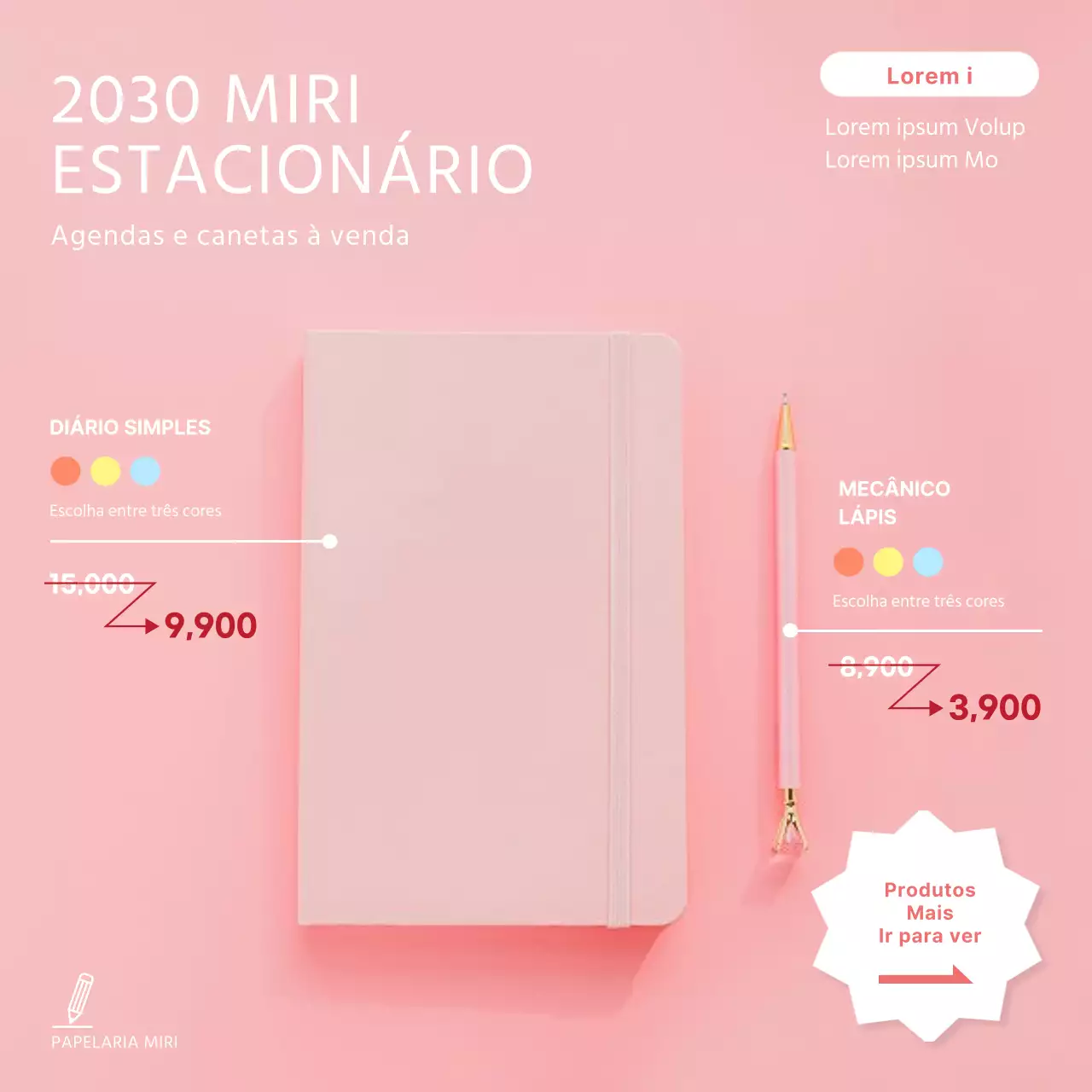 Agendas cor-de-rosa simples à venda