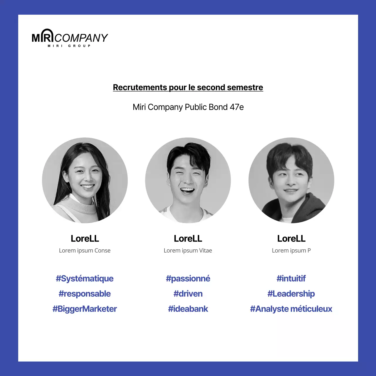 Bleu jaune concept carte de présentation d'un employé d'une entreprise nouvelles médias sociaux contenu