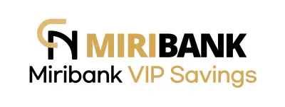 Simple, clean symbolic logo style in brown and black to inform and promote bank savings information