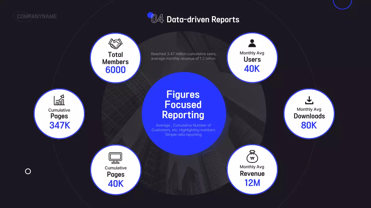 Simple black and blue business infographic report