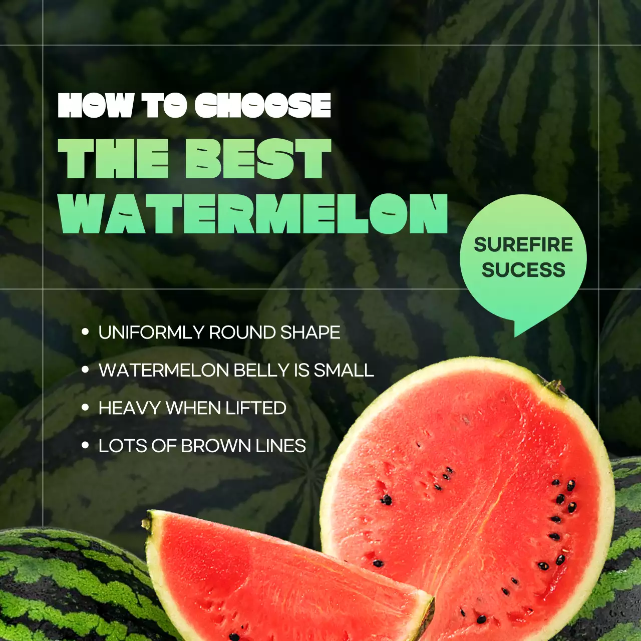Green Simple Watermelon Guide Social Media Post