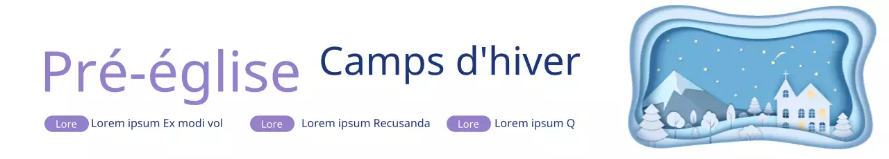 Bannière blanche pour le camp d'hiver de l'église