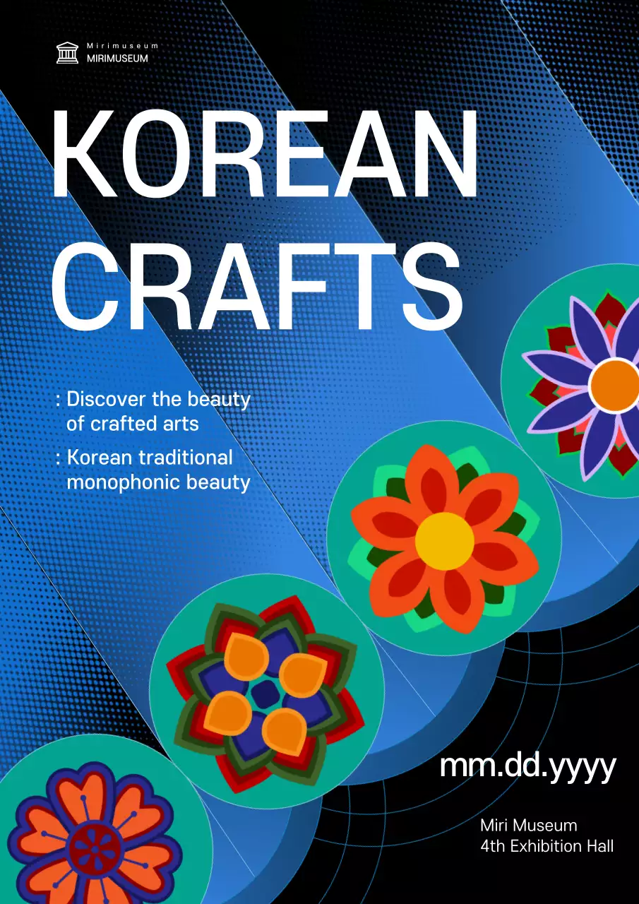 Blue Traditional Crafts Exhibition Poster