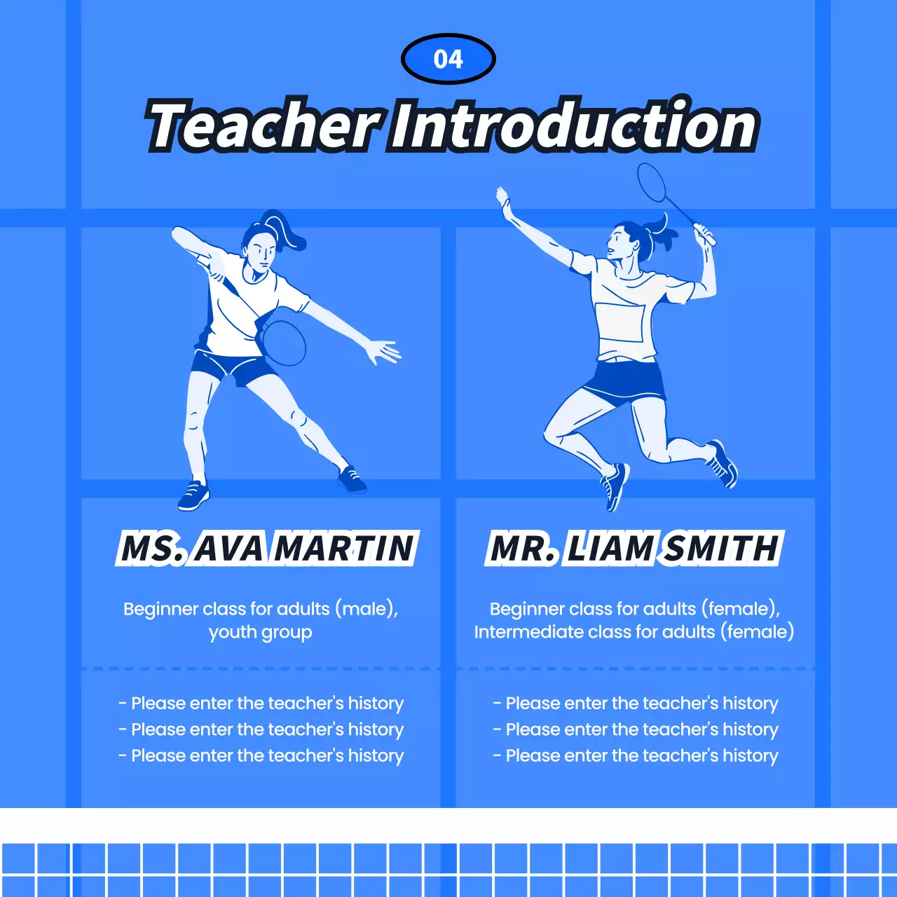 Blue Modern Badminton Recruitment Instagram Carousel