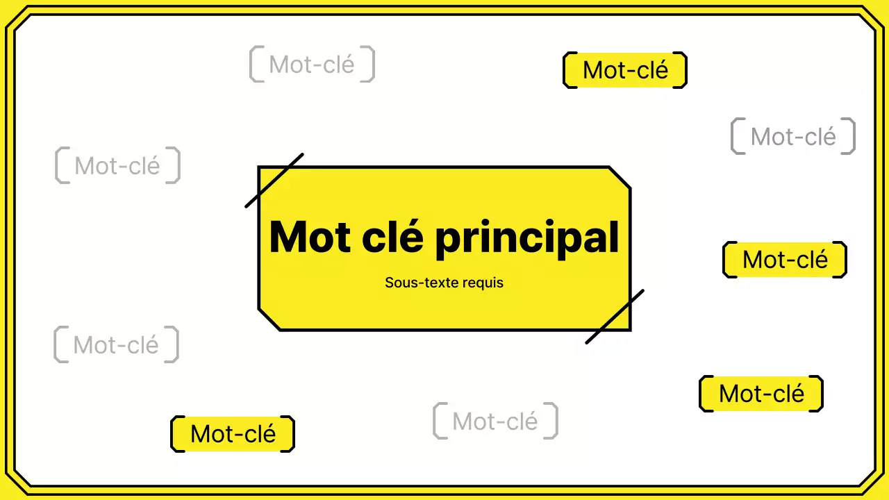 Mettez en évidence les mots-clés dans un style de ligne simple en jaune et menthe.