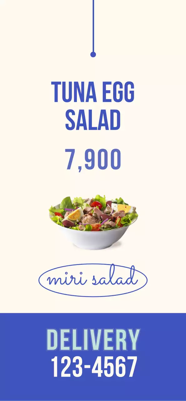 A cool and refreshing salad banner with blue accents