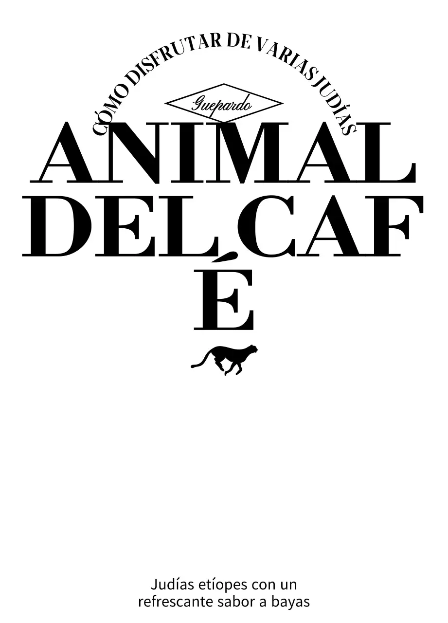 Diseño sencillo con una ilustración de un animal corriendo en negro