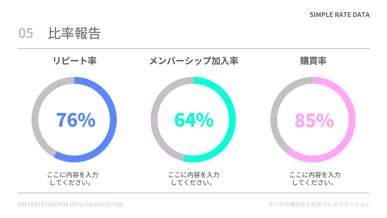 白黒 シンプル データ プレゼンテーション