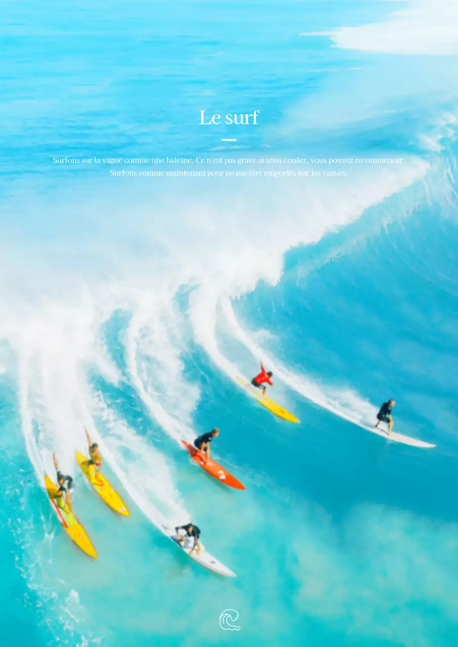 Pour des intérieurs d'été avec des mers bleues et des surfeurs