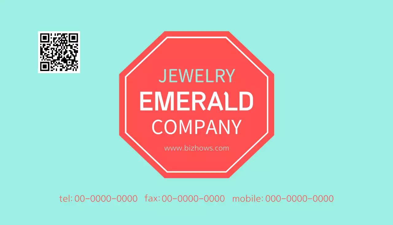 水色 モダン ジュエリー 名刺