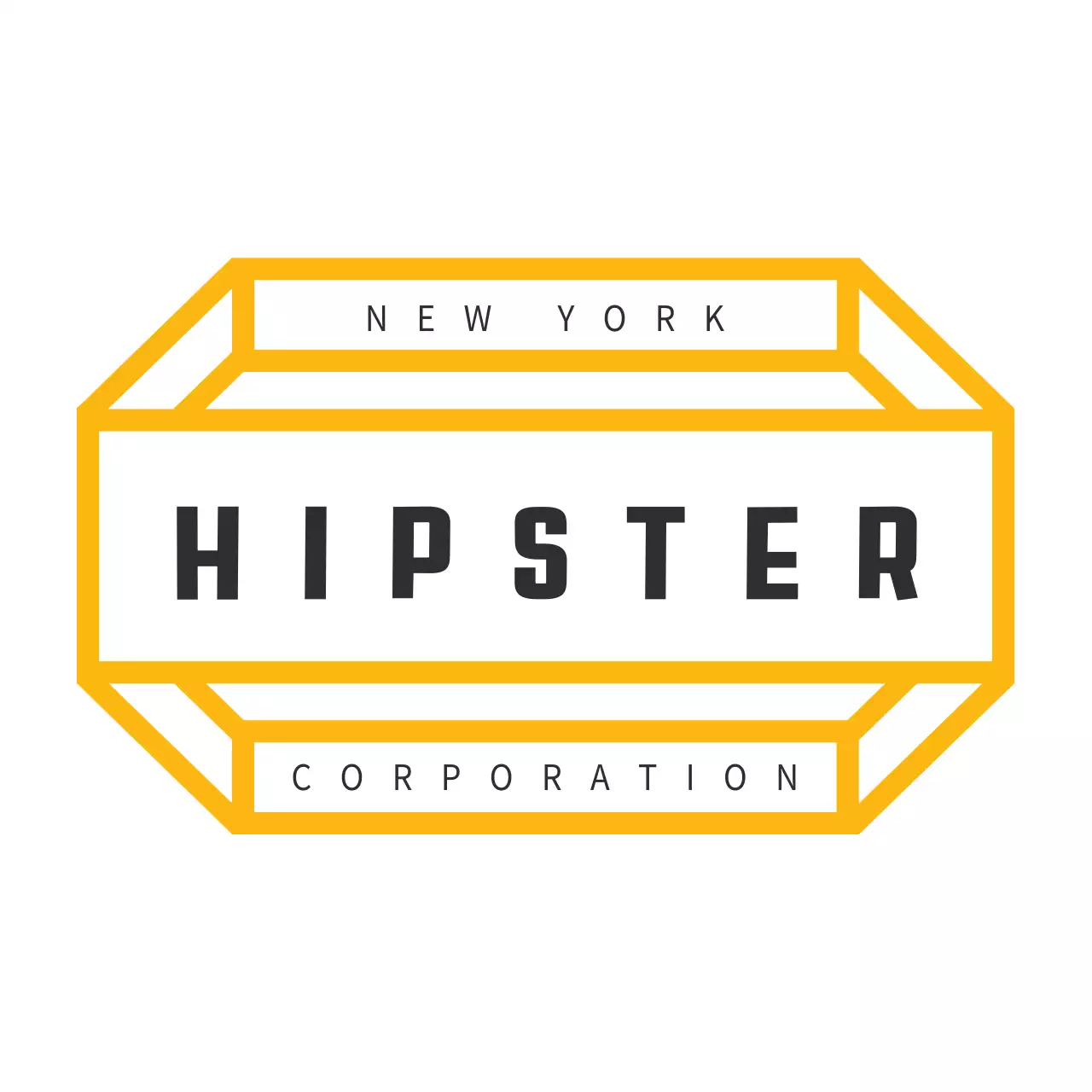 黄色 幾何学 デザイン ロゴ