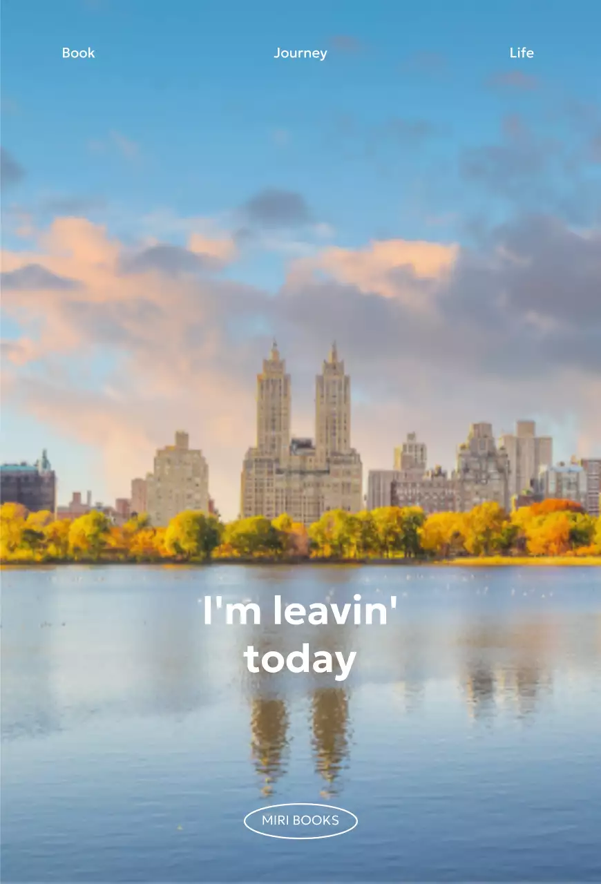 Barang-barang musim gugur dengan nuansa asing, menampilkan pohon maple kuning dengan latar belakang biru