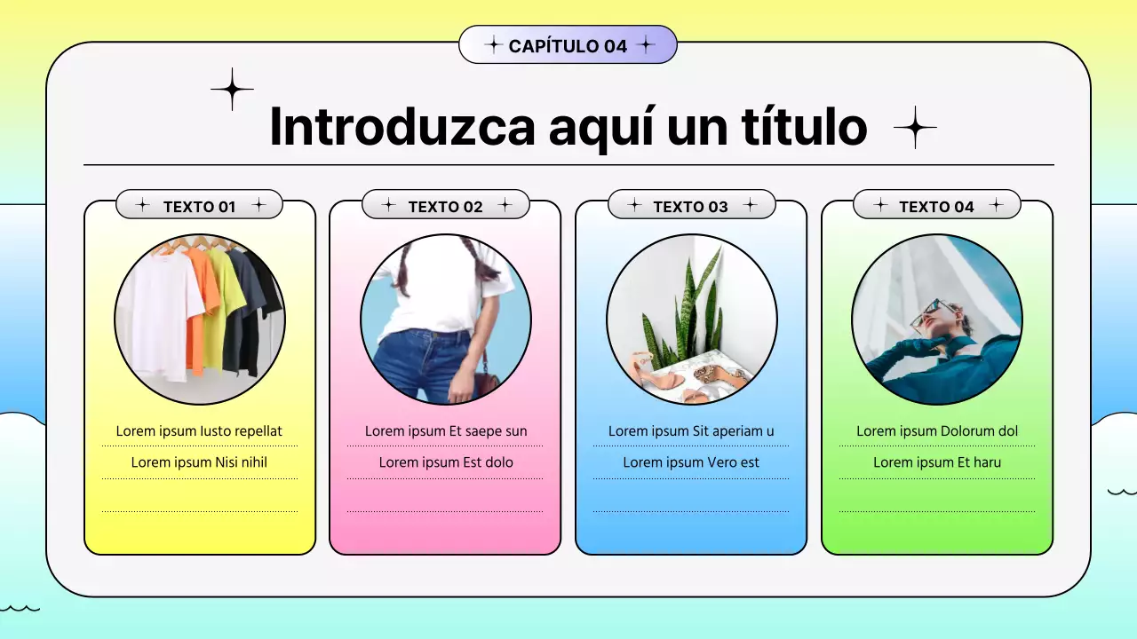 Promoción de verano con formas degradadas de vivos colores