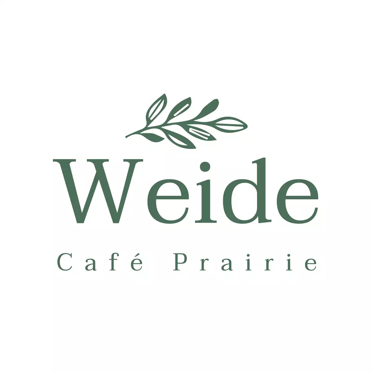 Emotionele illustratiestijl in groen en wit voor een café