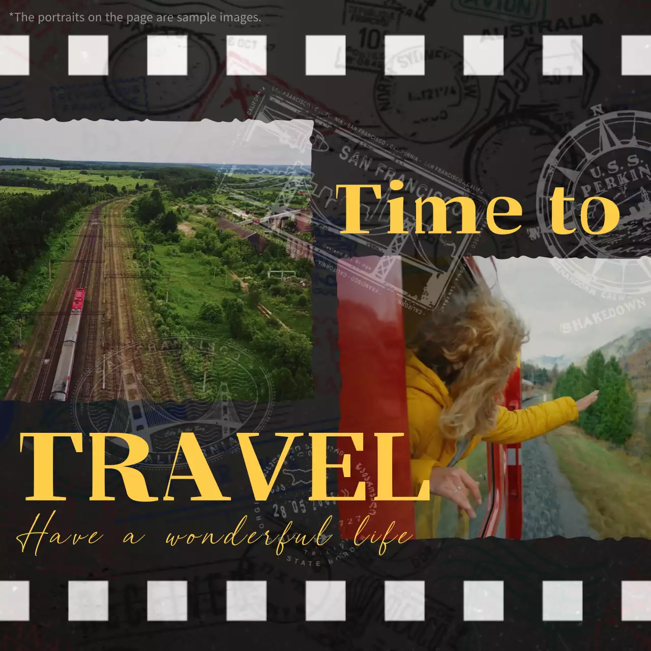 흑백의 필름 사진 속 여행 이벤트