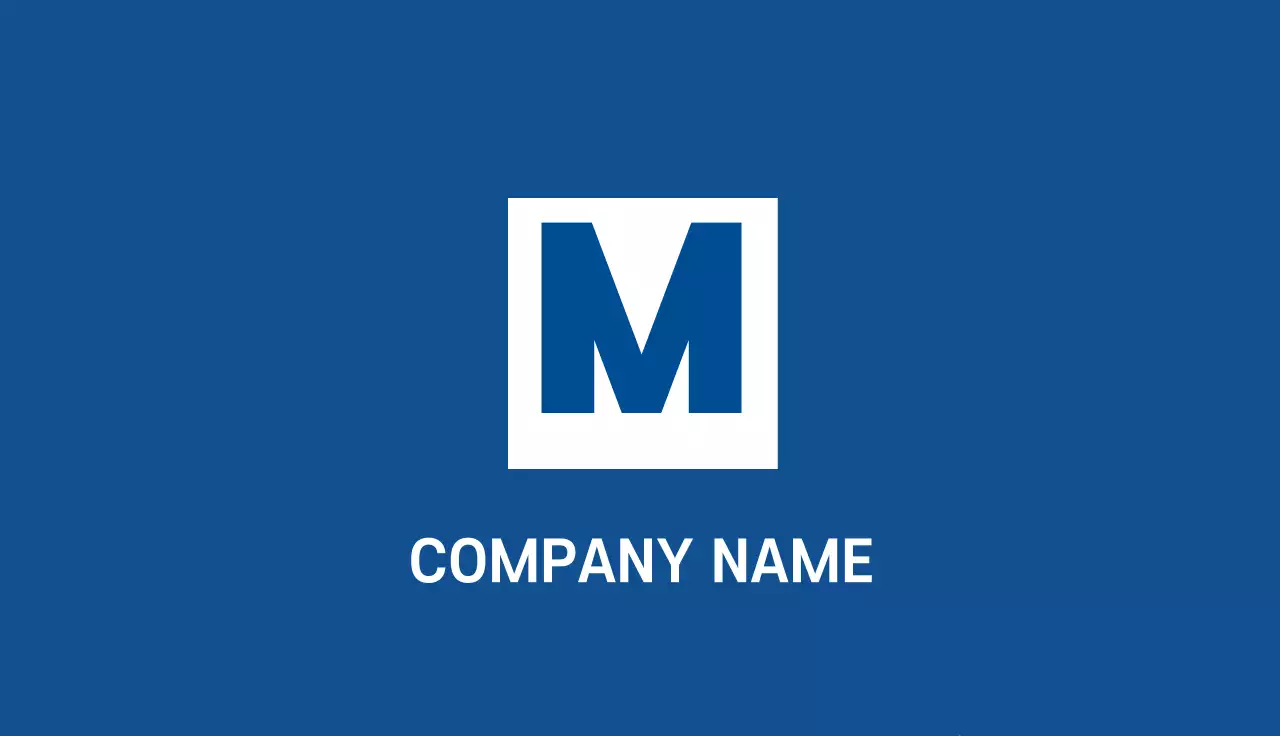 青 シンプル ビジネス 名刺