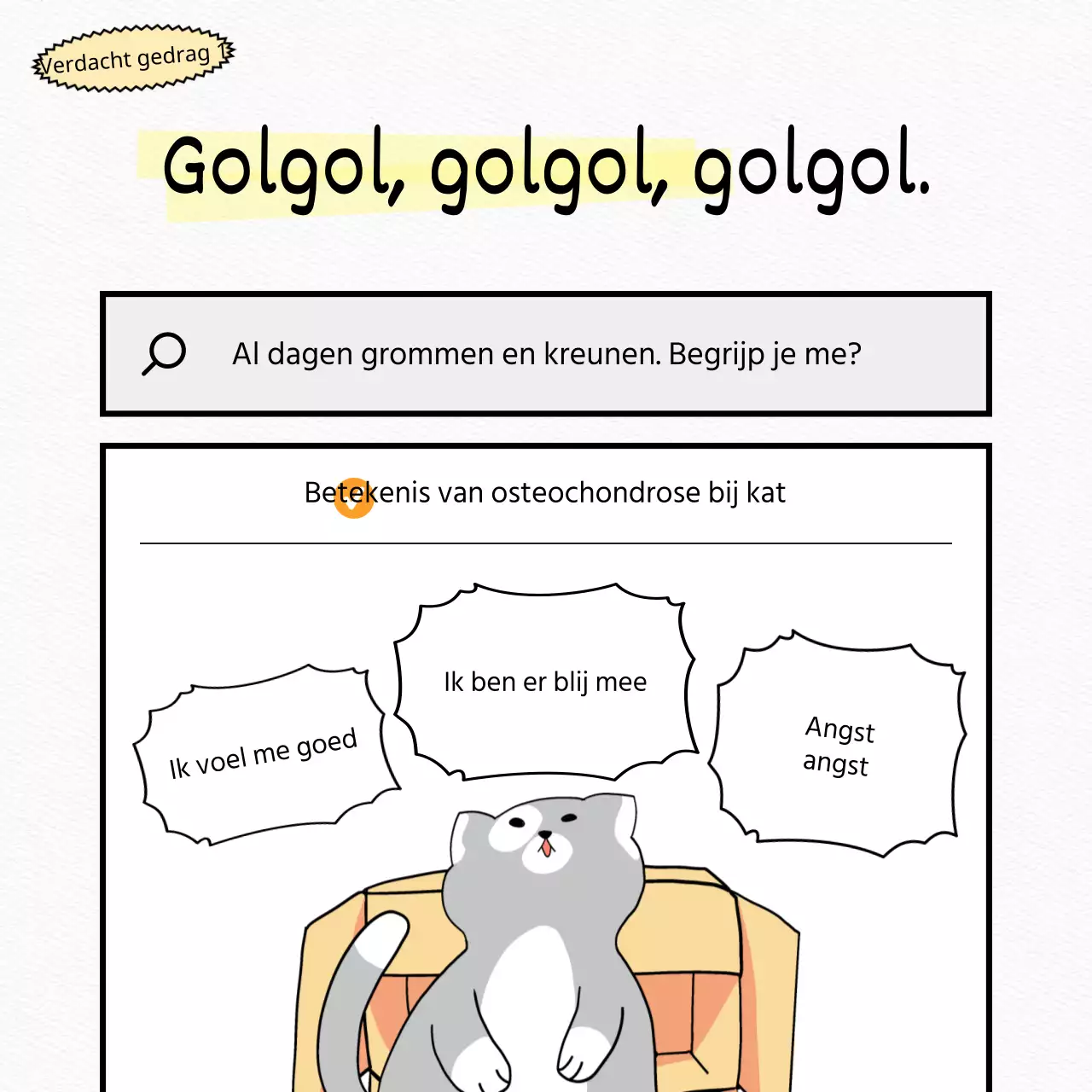 Test een witte, platte, schattige kat