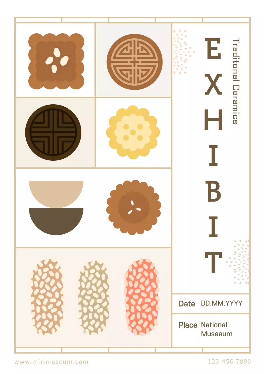 Beige Traditional Ceramics Exhibition Poster