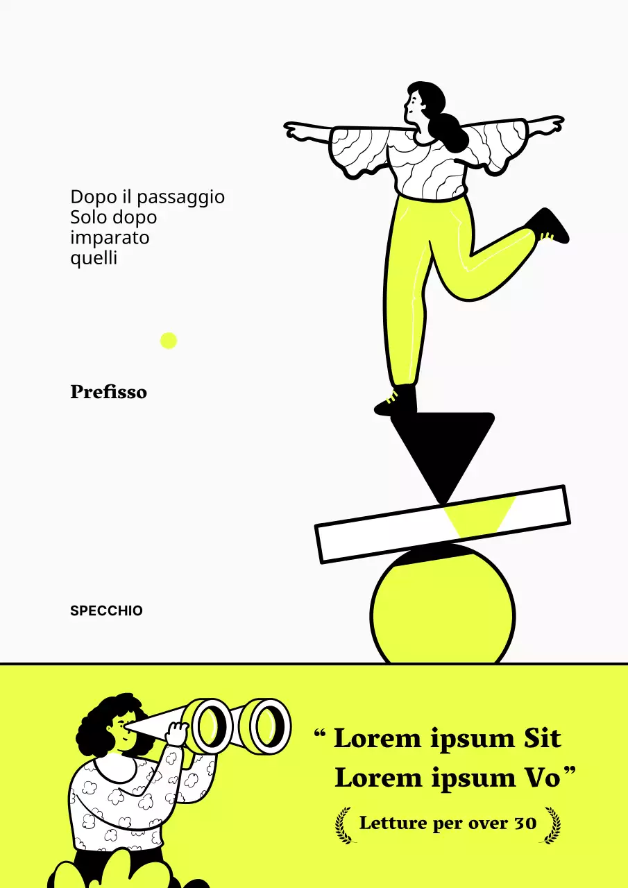 Copertina di un libro di lezioni di vita semplice, bianca e gialla