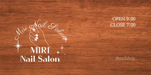 A classic nail salon sign with white text and a star hand line illustration.