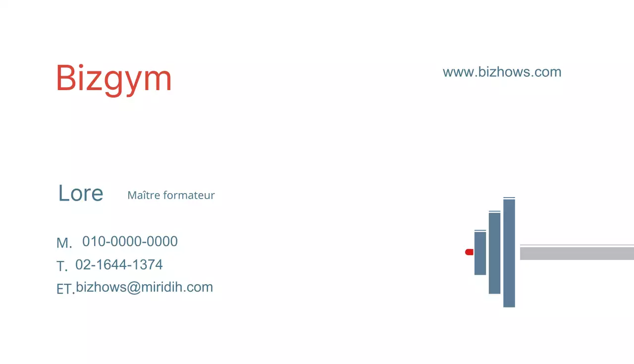 Carte de visite Bizgym Gym