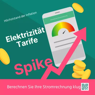 Eine einfache Stromrechnung in grün und rosa