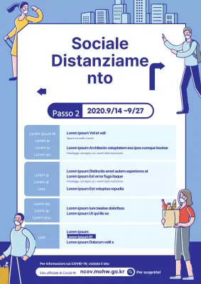 Una semplice dichiarazione di regole con un'illustrazione blu legata all'ospedale