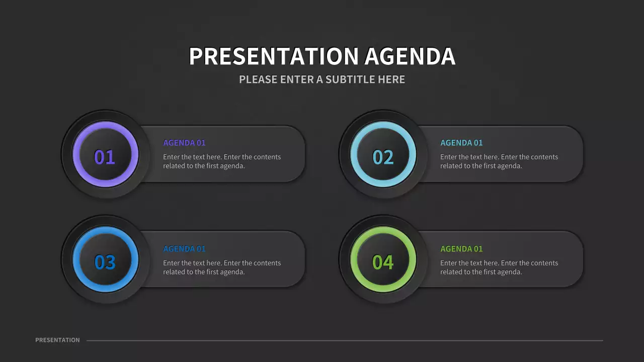 黒 モダン プレゼンテーション 予定表 インフォグラフィック