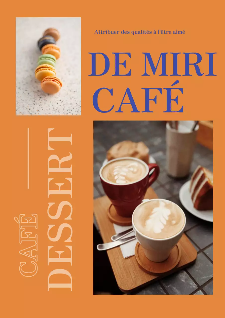 Matériel promotionnel pour les cafés sur fond orange
