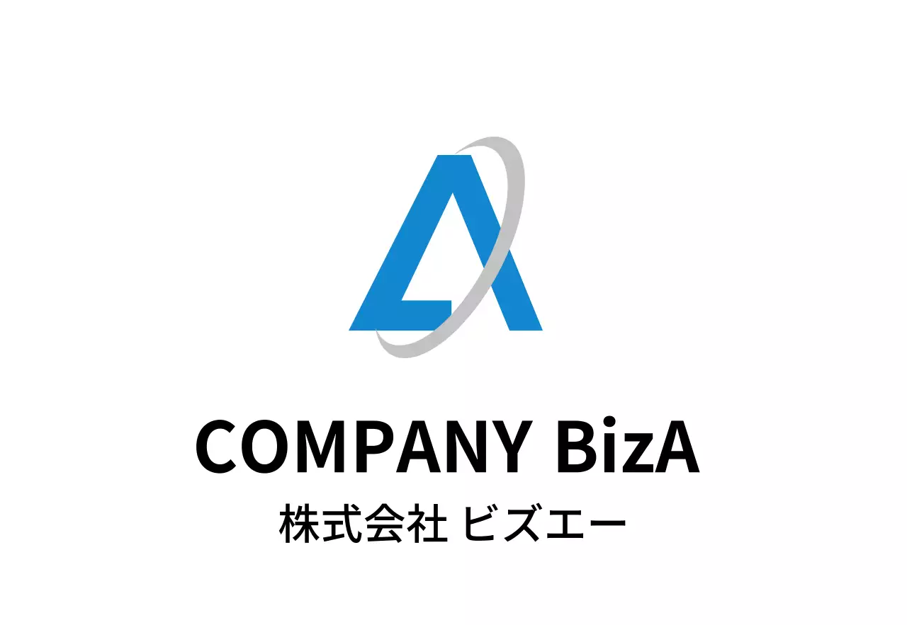 シンプルな青色ロゴの株式会社企業ロゴ 현판